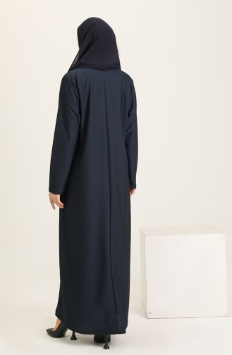 Navy Blue Hijab Dress 8149-02