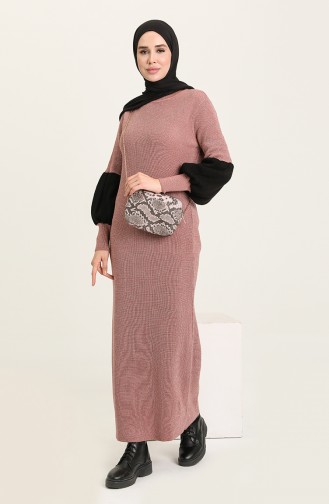 Dusty Rose Hijab Dress 8291-02