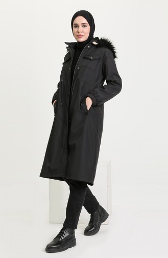 معطف طويل أسود 4073-02