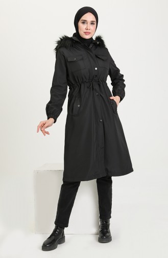 معطف طويل أسود 4073-02