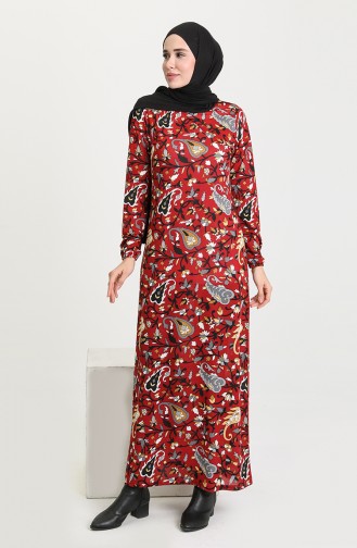 Claret red İslamitische Jurk 2112-02