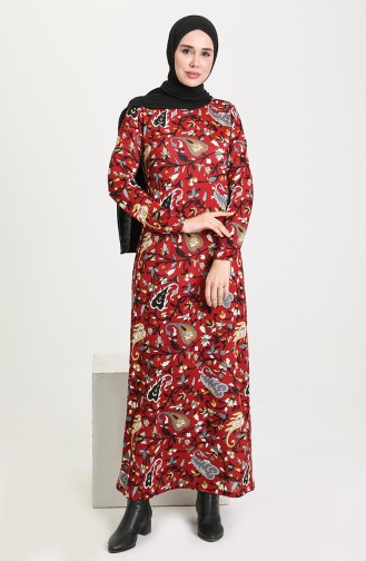 Claret red İslamitische Jurk 2112-02
