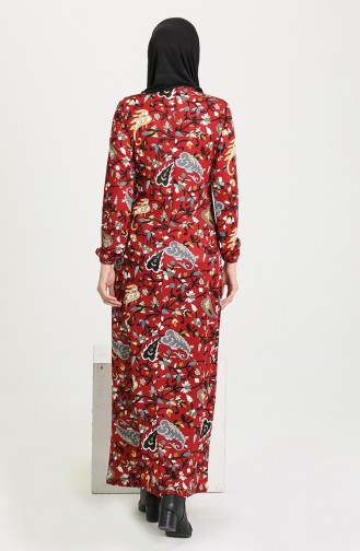 Claret red İslamitische Jurk 2112-02