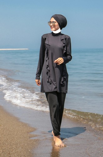 Schwarz Hijab Badeanzug 1946