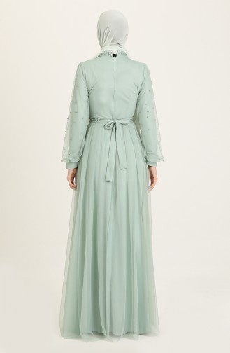 Unreife Mandelgrün Hijab-Abendkleider 5632-05
