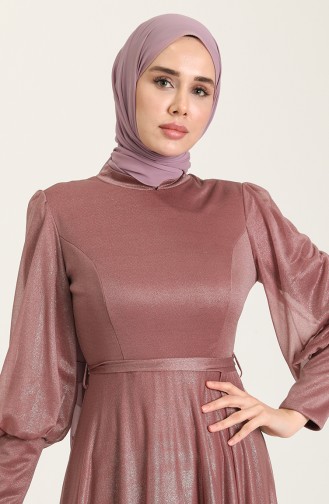 Beige-Rose Hijab-Abendkleider 5672-08