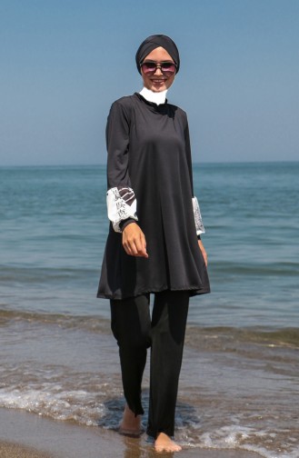 Schwarz Hijab Badeanzug 1958