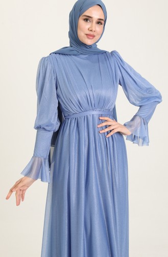 Eisblau Hijab-Abendkleider 5367-25