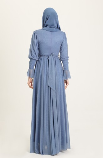 Indigo Hijab Evening Dress 5367-26