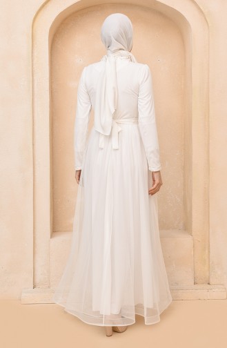 White İslamitische Avondjurk 5664-02