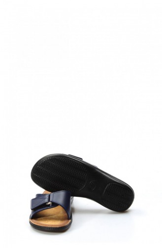 Navy Blue Summer Slippers 001ZAELISPOLY.Lacivert