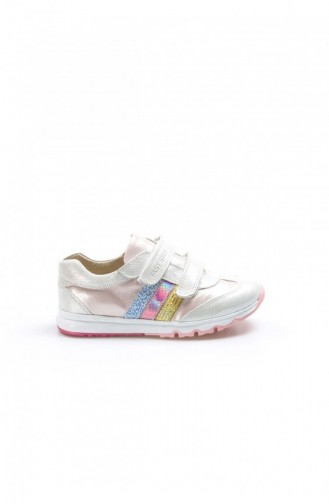 Hakiki Deri Unisex Çocuk Casual Ayakkabı 006Fa800 Gümüş Pembe