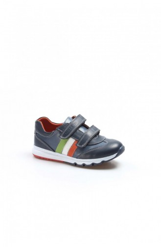 Hakiki Deri Unisex Çocuk Casual Ayakkabı 006Fa800 Lacivert