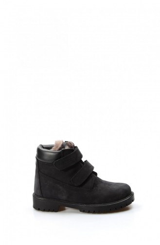 Black Children`s Shoes 006KFA1001.Siyah Nubuk