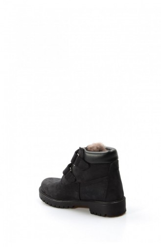Black Children`s Shoes 006KFA1001.Siyah Nubuk