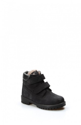 Black Children`s Shoes 006KFA1001.Siyah Nubuk