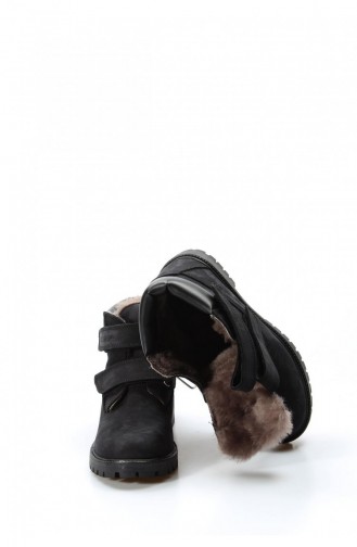 Black Children`s Shoes 006KFA1001.Siyah Nubuk