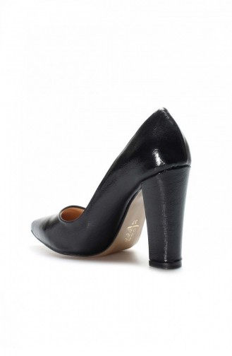 Black High-Heel Shoes 610ZA1801.Siyah Kırışık
