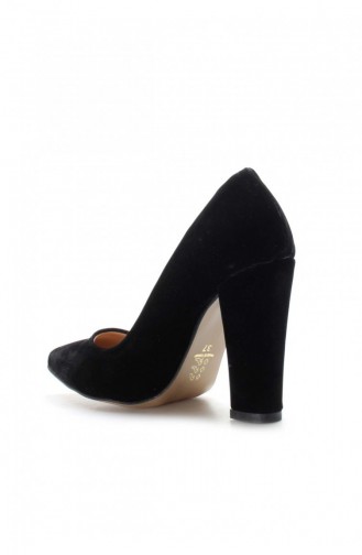 Black High-Heel Shoes 610ZA1801.Siyah Süet