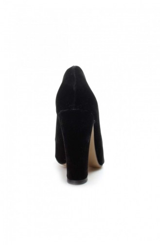 Black High-Heel Shoes 610ZA1801.Siyah Süet