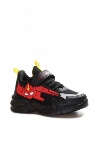 Unisex Çocuk Sneaker Ayakkabı 615Xca023 Siyah Kırmızı Anorak