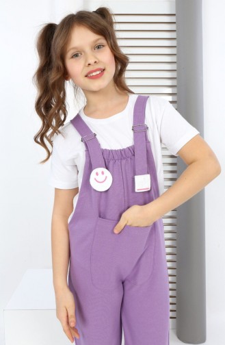 Aryakids Kız Çocuk Bahçıvan Tulum 0005-02 Mor