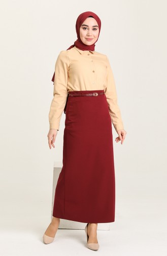 Claret Red Skirt 2228-05