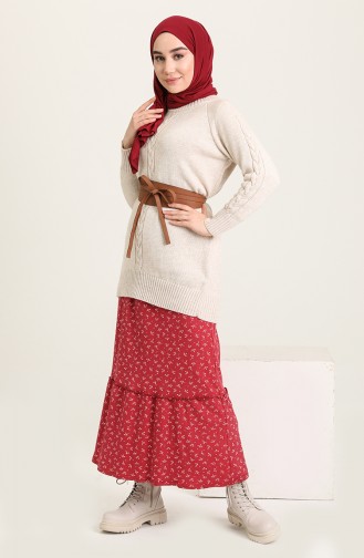 Claret Red Skirt 8430-02