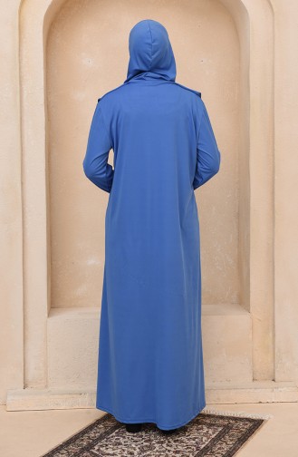 Fermuarlı Namaz Elbisesi 1300-01 Saks