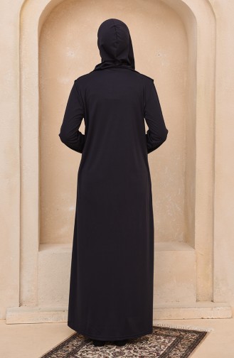Fermuarlı Namaz Elbisesi 1300-03 Lacivert