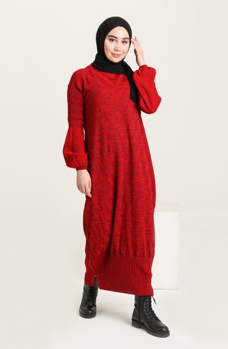 Rot Hijab Kleider 8298-03