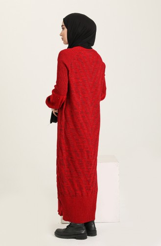 Rot Hijab Kleider 8298-03