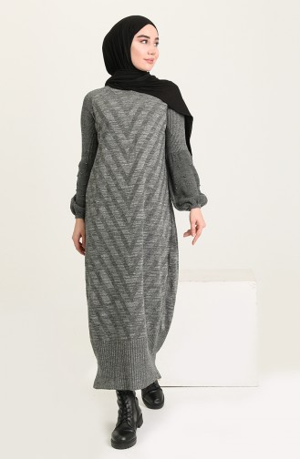 Smoke-Colored Hijab Dress 8298-05