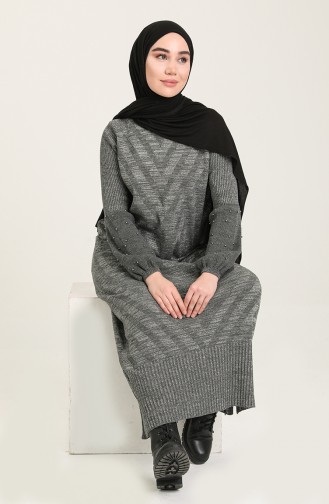 Rauchgrau Hijab Kleider 8298-05