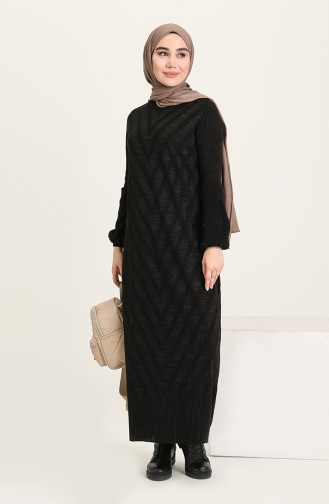 Black Hijab Dress 8298-06