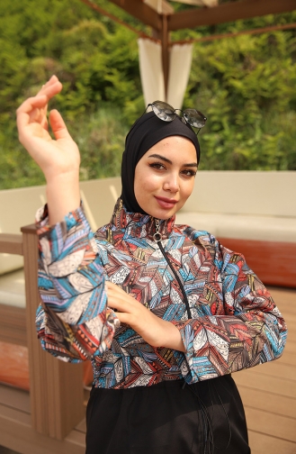 Schwarz Hijab Badeanzug 2114-01