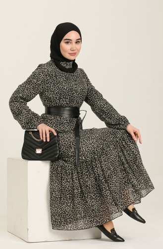 Black İslamitische Jurk 3535A-01