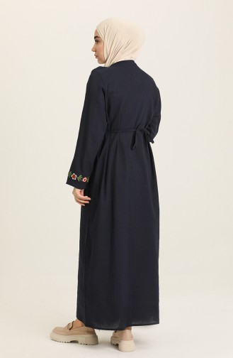 Dunkelblau Hijab Kleider 7000-01