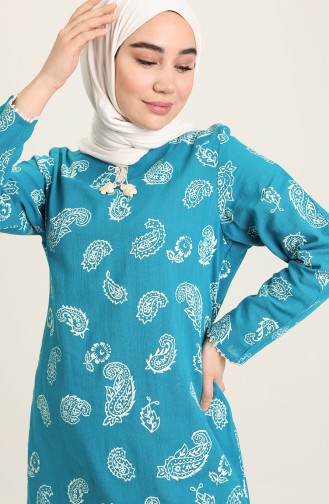 Robe Hijab Pétrole 5656-05