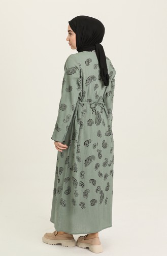 Unreife Mandelgrün Hijab Kleider 5656-07