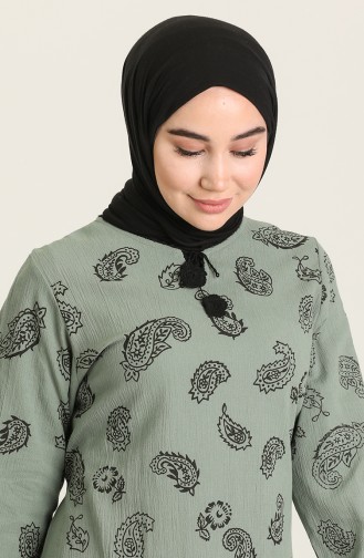 Unreife Mandelgrün Hijab Kleider 5656-07