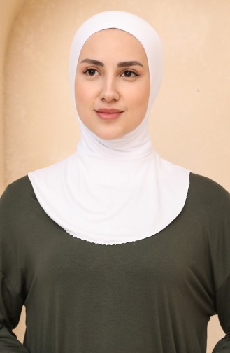 Sefamerve Übergröße Hijab Bonnet 04 Weiß 04