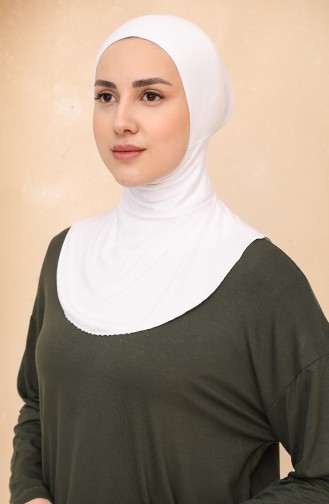 Sefamerve Übergröße Hijab Bonnet 04 Weiß 04