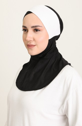 Sefamerve Hijab Bonnet 20 Black White 20