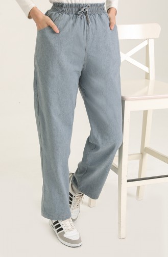 Beli Lastikli Kot Pantolon 3605A-01 Buz Mavisi