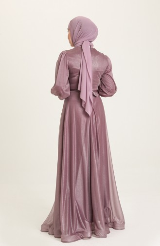 Violet Hijab Evening Dress 5672-02