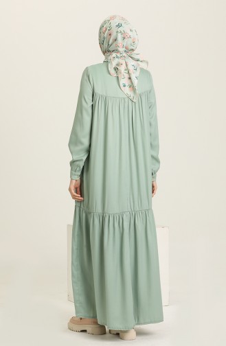Nefti Grüne Farbe Hijab Kleider 1730-01