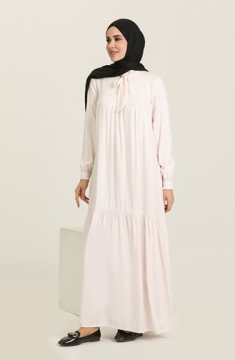 Ecru Hijab Dress 1730-07