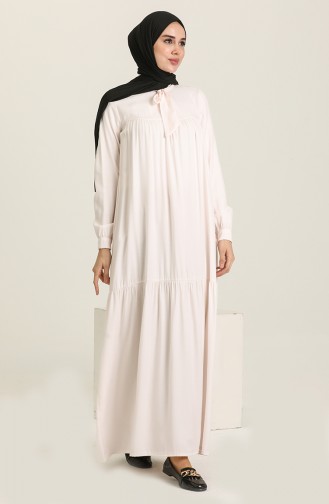Ecru Hijab Dress 1730-07