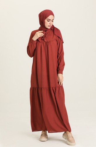 Beige-Rose Hijab Kleider 1730B-01
